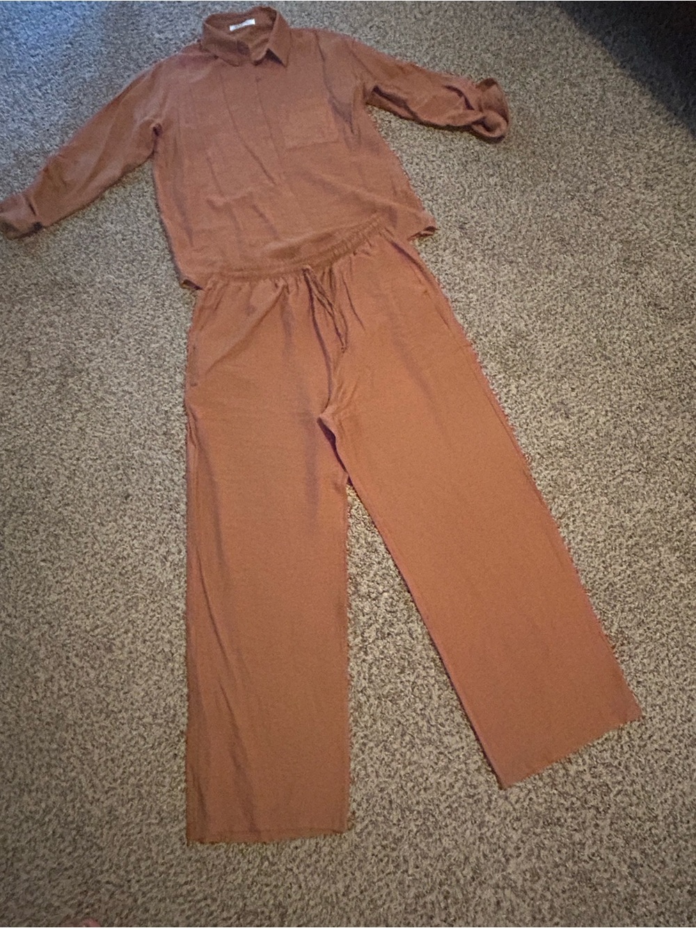 New Women's Two-Piece Relaxed outfit  Pants Set size L